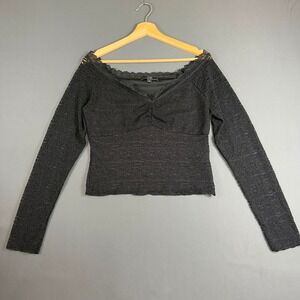 Vibe Sportswear Lace Top Long Sleeve Black XL